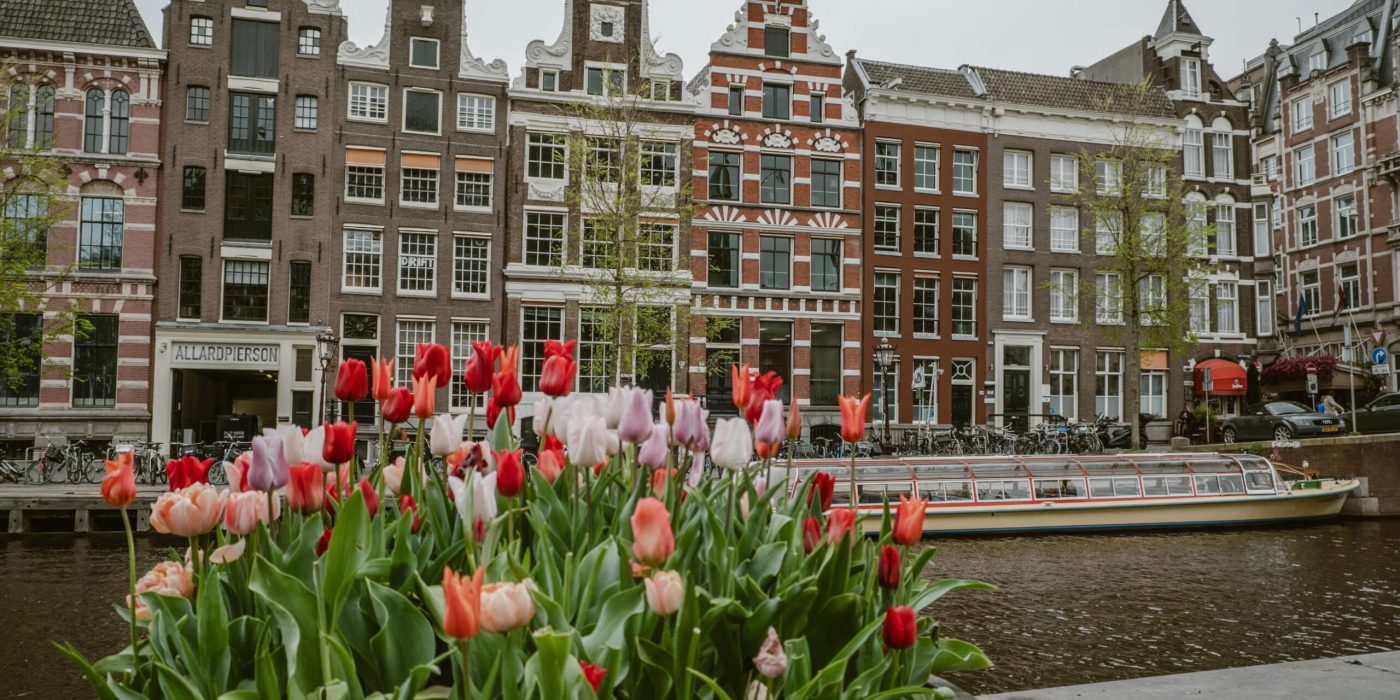 Holland Tulpen und Grachtenhäuser